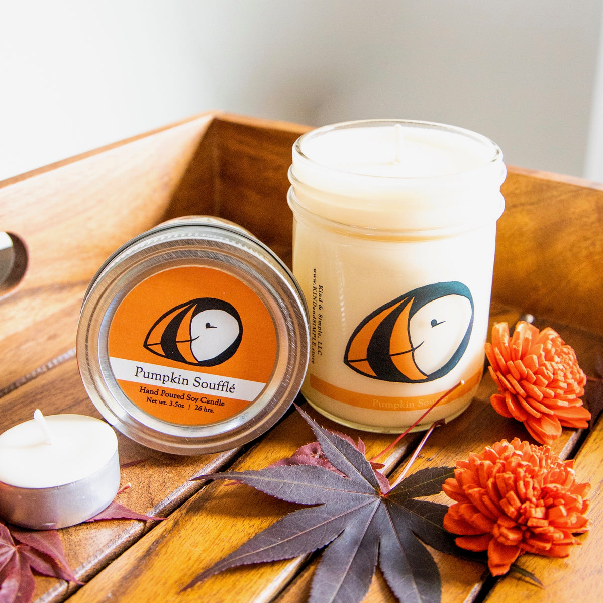 Puffin Conservation Candle Pumpkin Soufflé Scent Kind & Simple